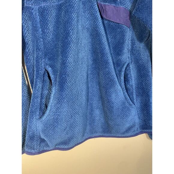 Patagonia Fleece Sweater Womens XS 1/4 Button Dark Blue Pullover Polartec - Picture 3 of 9